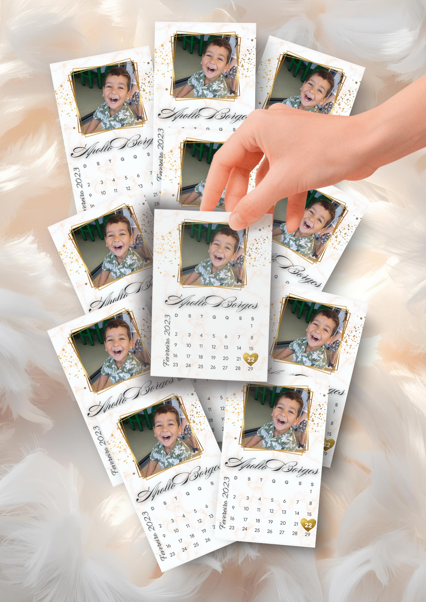 Calendário Comemorativo A4 + Pack de Lembranças 9x5cm
