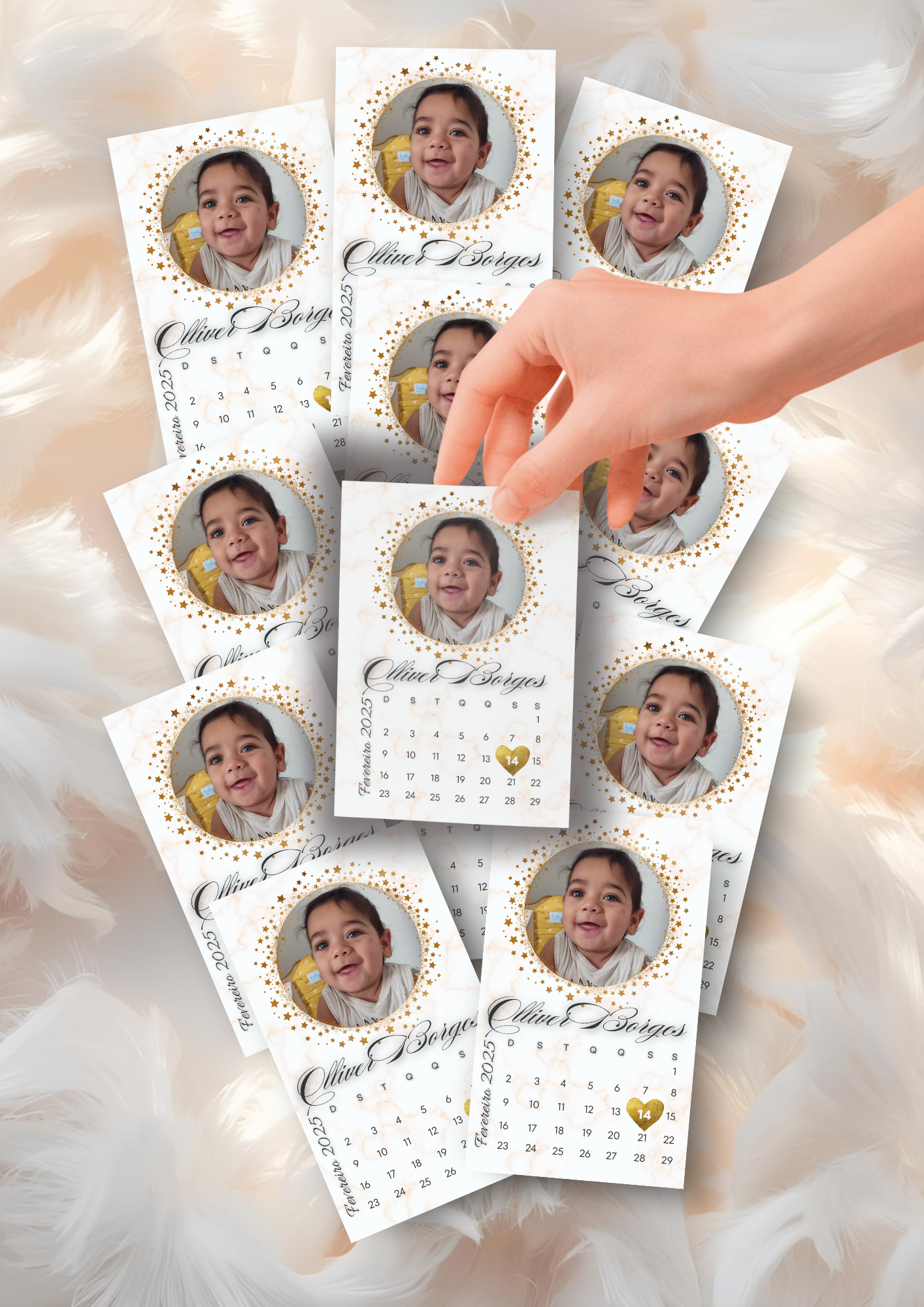 Calendário Comemorativo A4 + Pack de Lembranças 9x5cm