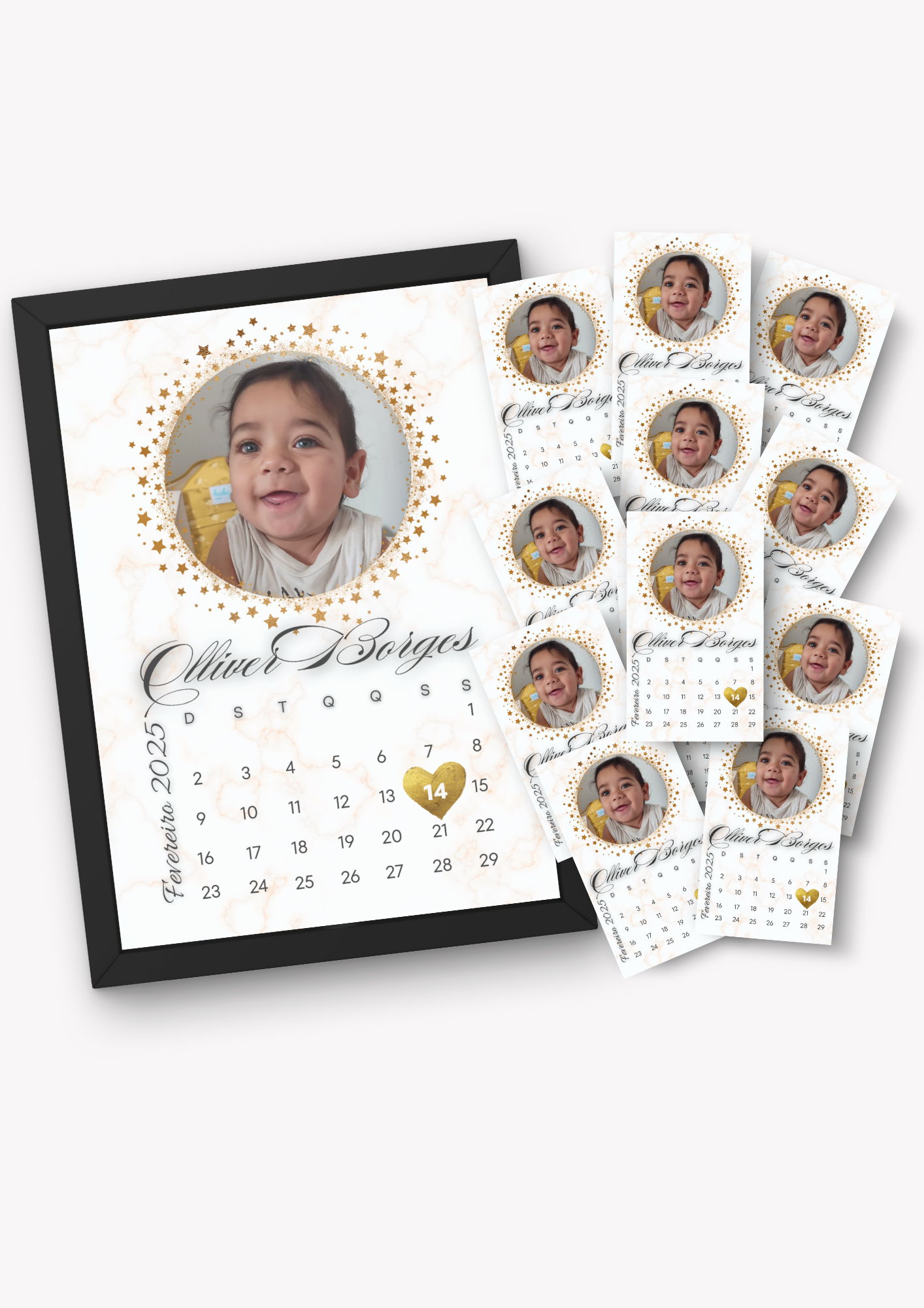 Calendário Comemorativo A4 + Pack de Lembranças 9x5cm