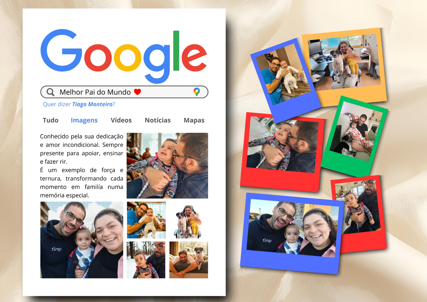 Ilustração Pesquisa Google + Polaroids Magnéticas