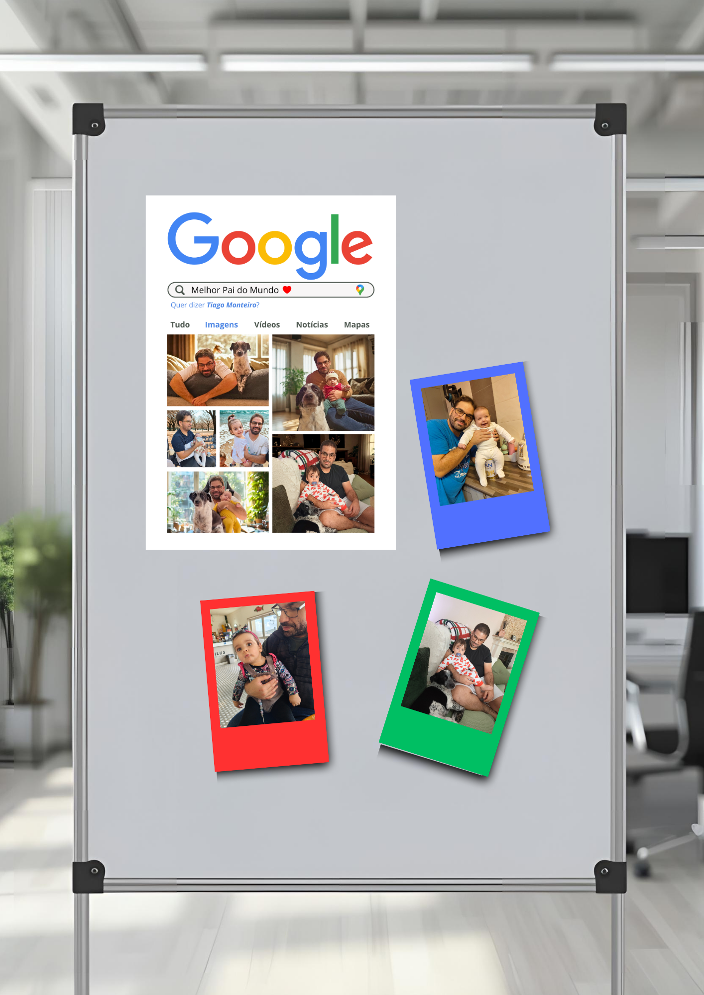 Ilustração Pesquisa Google + Polaroids Magnéticas