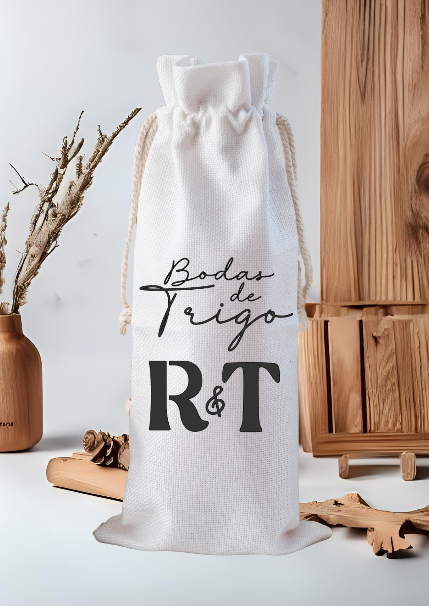 Kit Vinho Personalizado – Garrafa, Saco, Rótulo e Brinde
