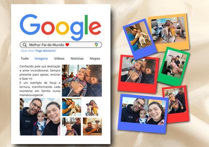 Ilustração Pesquisa Google + Polaroids Magnéticas